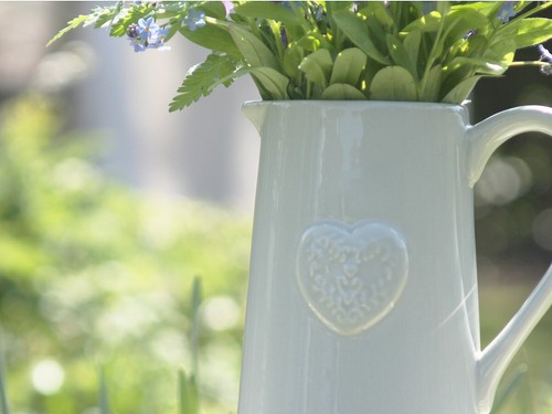 JARRA GRANDE GRIS CORAZÓN JARRÓN FLOR CERÁMICA BODA DE COLECCIÓN DECORACIÓN DEL HOGAR VALENTÍN - Imagen 3 de 19