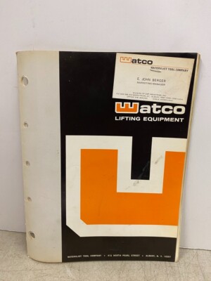 Watco Lifting Equipment Manual Sales Catalog Jacks Lifting Women Cars Oil Gas