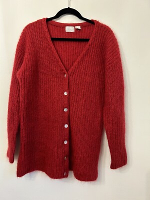 Vtg Moda INT'L Mohair Oversized Loose Knit long Cardigan