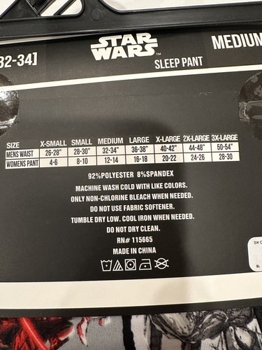 Pantalones de pijama pequeños Star Wars Disney S S Sleep Lounge nuevos con etiquetas - Imagen 7 de 10