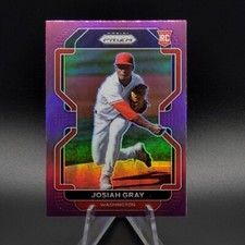 2022 Prizm Baseball Base #84 Josiah Gray Purple Prizm - Washington Nationals