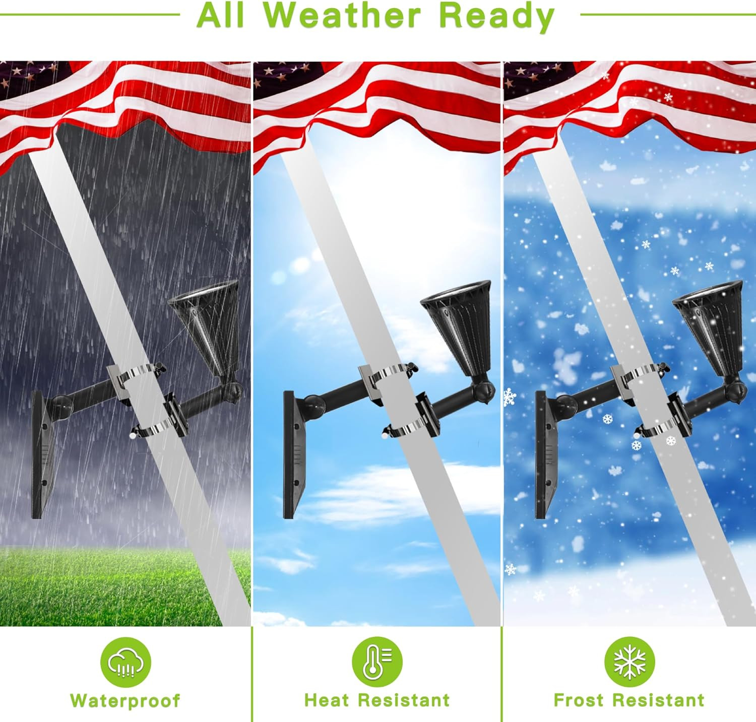 Solar Flag Pole Light, Solar Powered Flag Lights Outdoor Dusk to Dawn for Outdoo