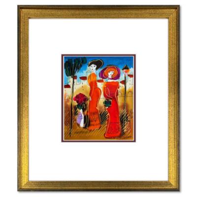 Moshe Leider, Framed Original Mixed Media Watercolor Painting, Hand Signed