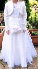 Emmerling  Kommunionskleid / Blumenkind 140/146 Kleid + Jacke+ Handtasche 
