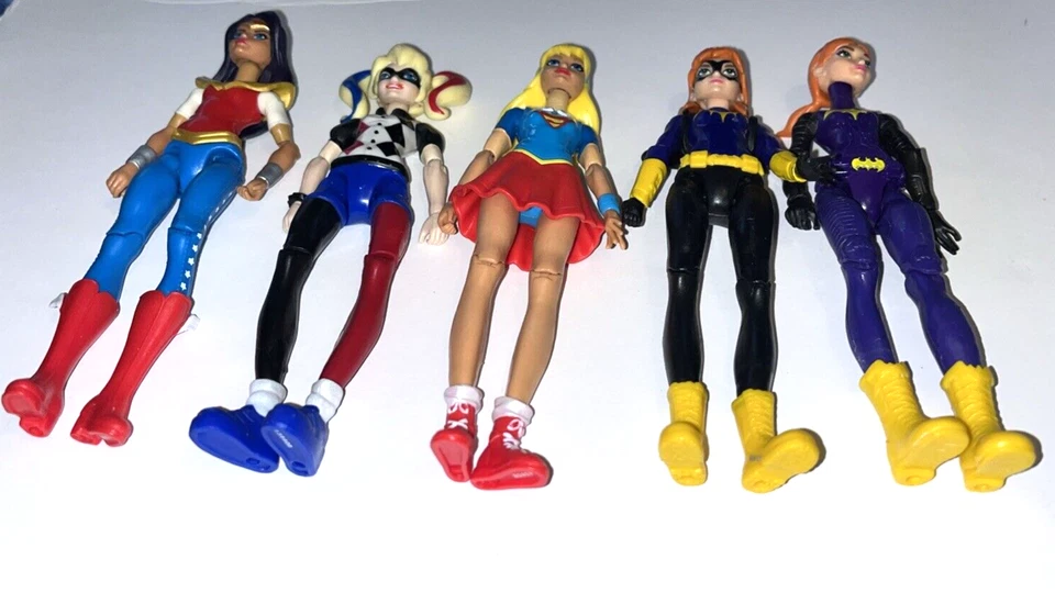 DC Comics Super Hero Girls 5 figuras de acción Super Bat Wonder Harley 2015 Mattel Foto 2 de 4