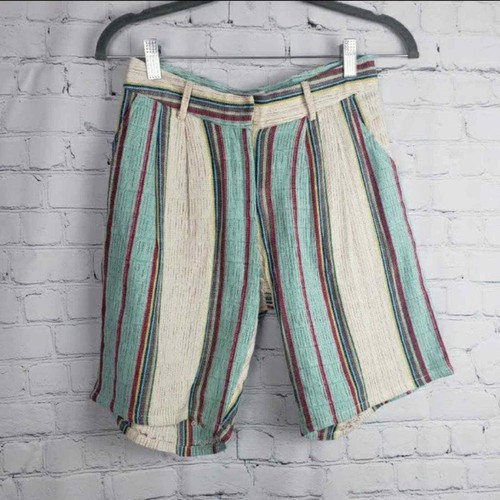 Neu mit Etikett Anthropologie DRa Viola gestreifte Leinenmischung Shorts - Bild 3 von 8