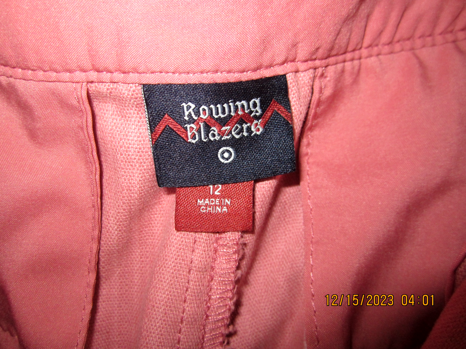 FILA Blazer donna canottaggio rosa velluto a coste pantaloni gamba dritta 12