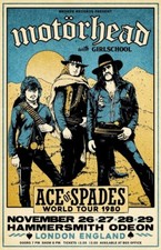Motorhead Ace Of Spades 13" X 19" Reproduction Concert Poster