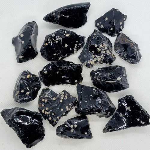 Copo de nieve obsidiana - 1/2 lb crudo negro obsidiana vidrio volcánico piedra de cristal - Imagen 3 de 5