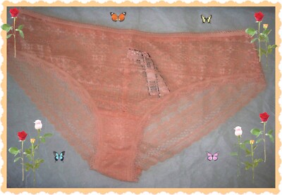 L Soft Orange Peach THE LACIE All Lace Cheeky Lowrise Victorias Secret Pantie  
