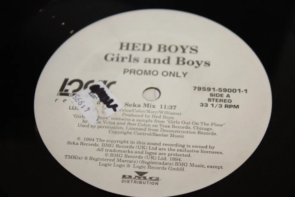 PROMO - Hed Boys Girls and Boys Vinyl Record 1994 90s Classic House 12" Logic Foto 4 de 4