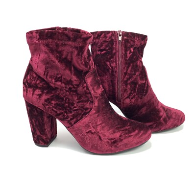 New Lane Bryant Velvet Zip Booties - Wide sz 9W