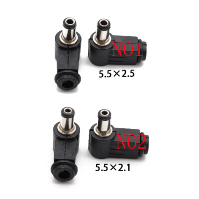 DC 5.5 × 2.1 2.5 mm Male DC Power Plug Connector Angle Adapter DIY Jack Cable