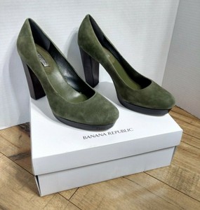 olive suede pumps