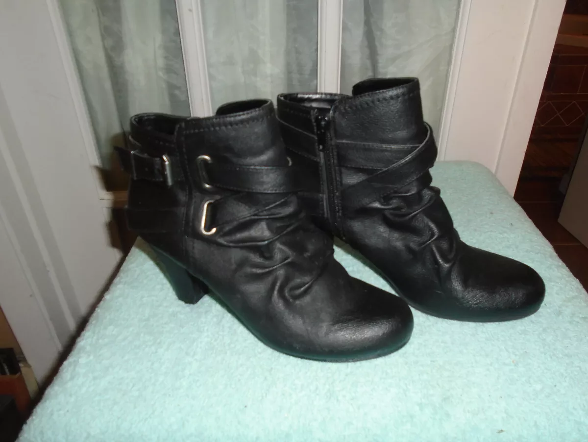 FERGALICIOUS BY FERGIE size 6.5 M Misty black high heel ankle boots synthetic