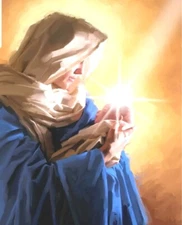 David Textiles Exclusive - Christmas Madonna and Child Quilting Fabric Panel