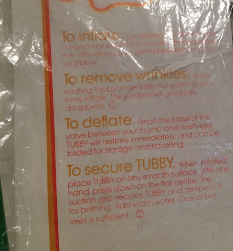 New Old Stock Tubby Inflatable Bath Bath Tub Green with Instructions - Picture 3 of 8