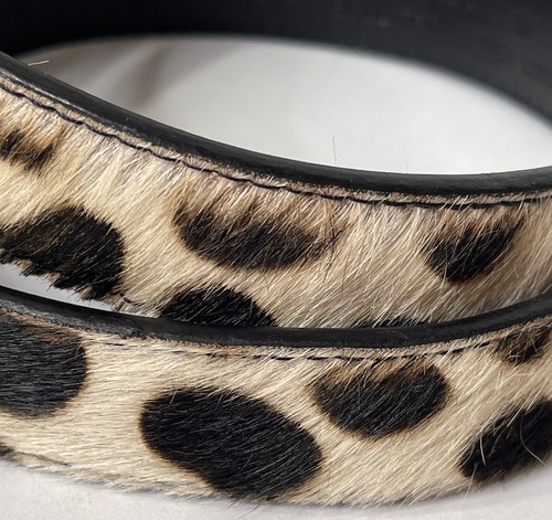 Cinturón Nine West Pelo de Poni Cuero Teñido Marrón Blanco Manchado Mujeres Talla S Western - Imagen 3 de 5