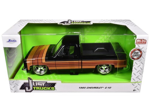 1985 CHEVROLET C-10 PICKUP BLACK W/PARADOX WHEELS 1/24 DIECAST BY JADA 35854