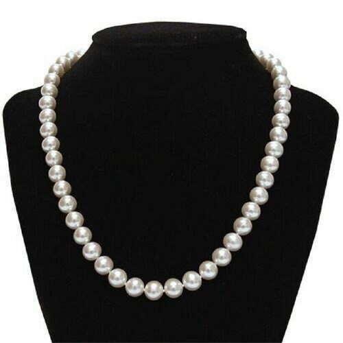 18 inch AAAA 9-10 mm Japanese Akoya white pearl Necklace 14K Yellow Gold clasp - Picture 4 of 5