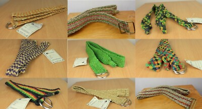 Umweltfreundlicher Hanf THC-freier Gürtel Unisex Mehrfarbig Retro Hippie Vegan HANDARBEIT