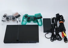 GUARANTEED Sony Playstation 2 PS2 SLIM Console BLACK  2 NEW Wireless Controllers