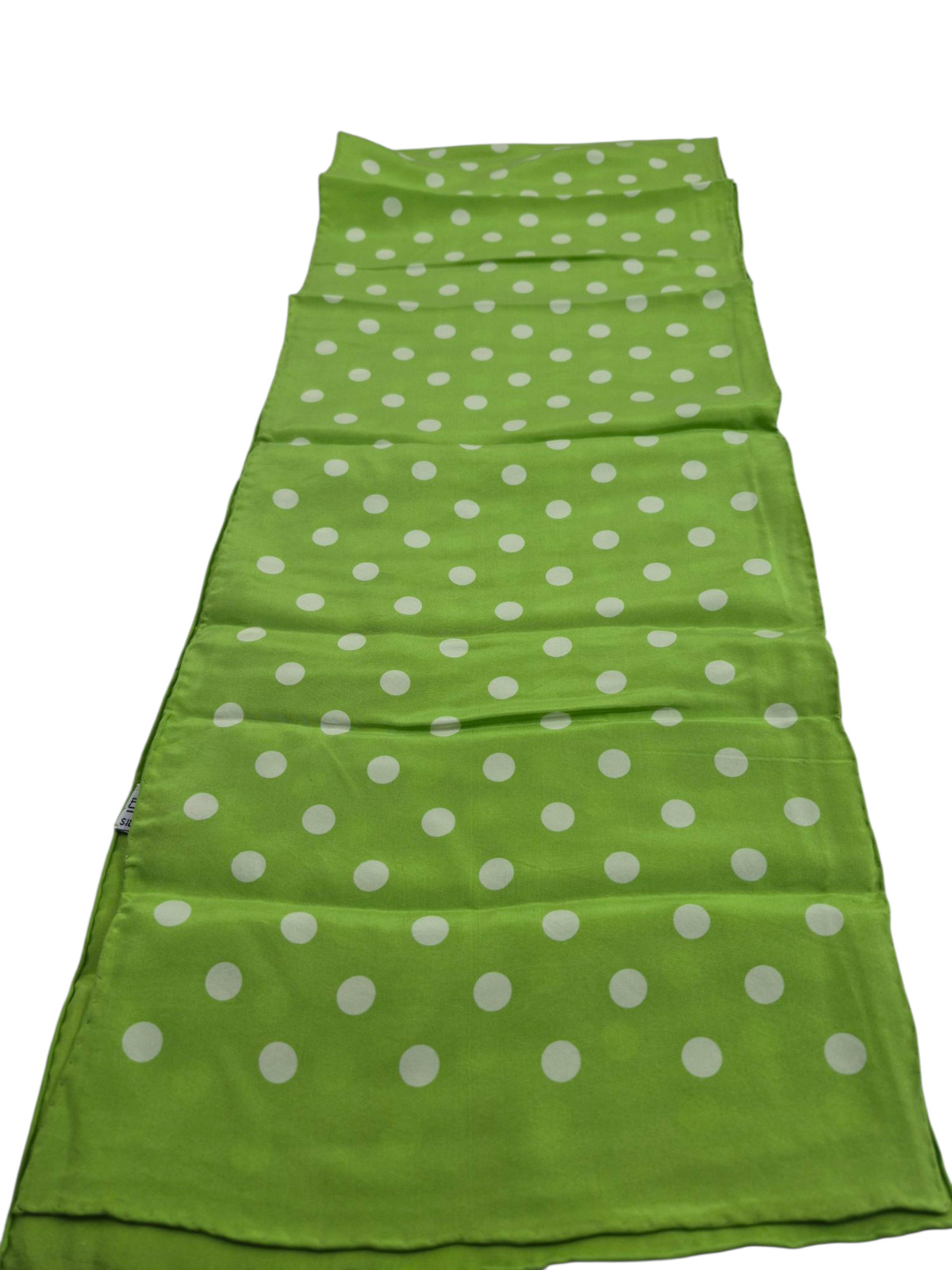 Echo Silk Scarf Green Polka Dot Rectangular 10/50" - image 4