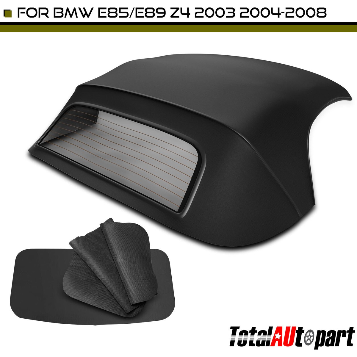 Black Convertible Soft Top for BMW Z4 E85 w/ DOT Approved Heated