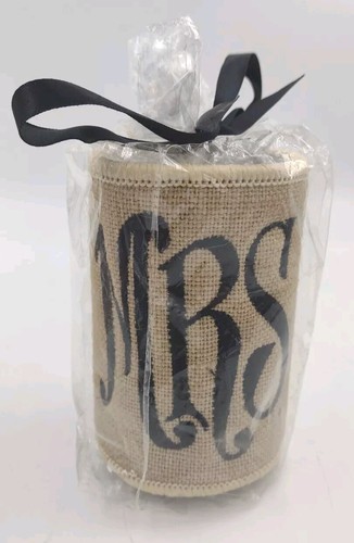 Kirklands Mr & Mrs Burlap Monogrammed Wedding Can Cooler Set Of 2 - Picture 3 of 7