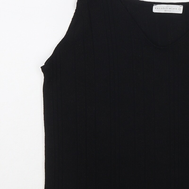 Wasabi+Mint Womens Black Polyester Basic Tank Siz… - image 7