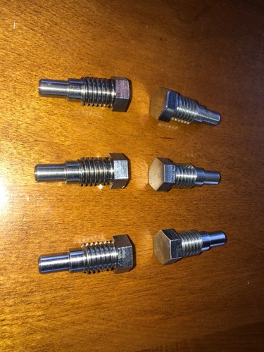 "NEW" 65-71 Jeepster Dauntless Jeep Buick V6 Emission Tube Delete Plugs CNC Made - Picture 2 of 3