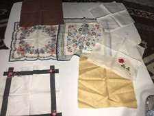 Lot 8 Vtg carol Stanley Floral Hankies Handkerchiefs Hand Embroidered