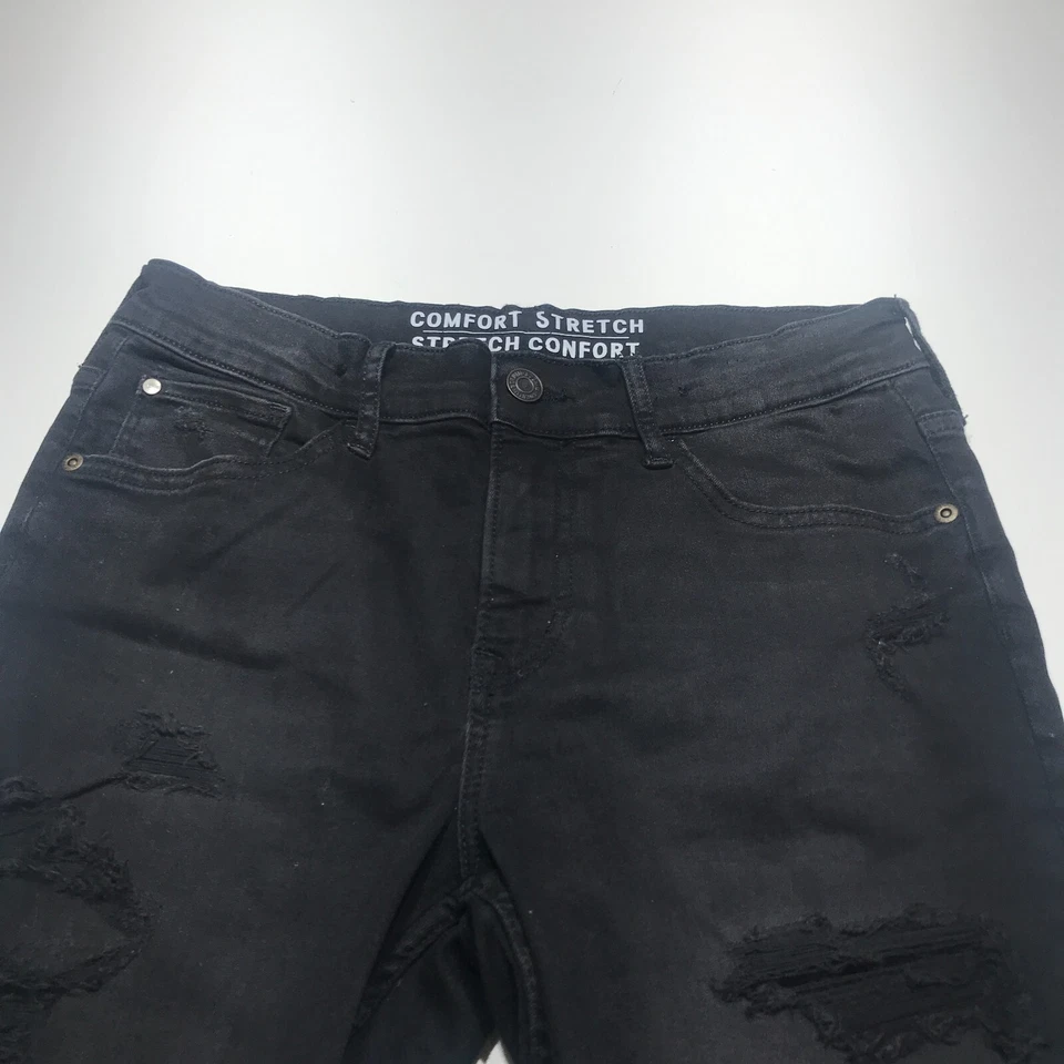 Pantalones Cortos H&M Niñas Talla 10-11Y Negros Cómodos Elastizados Calce Ajustado Denim Destruido Foto 3 de 4