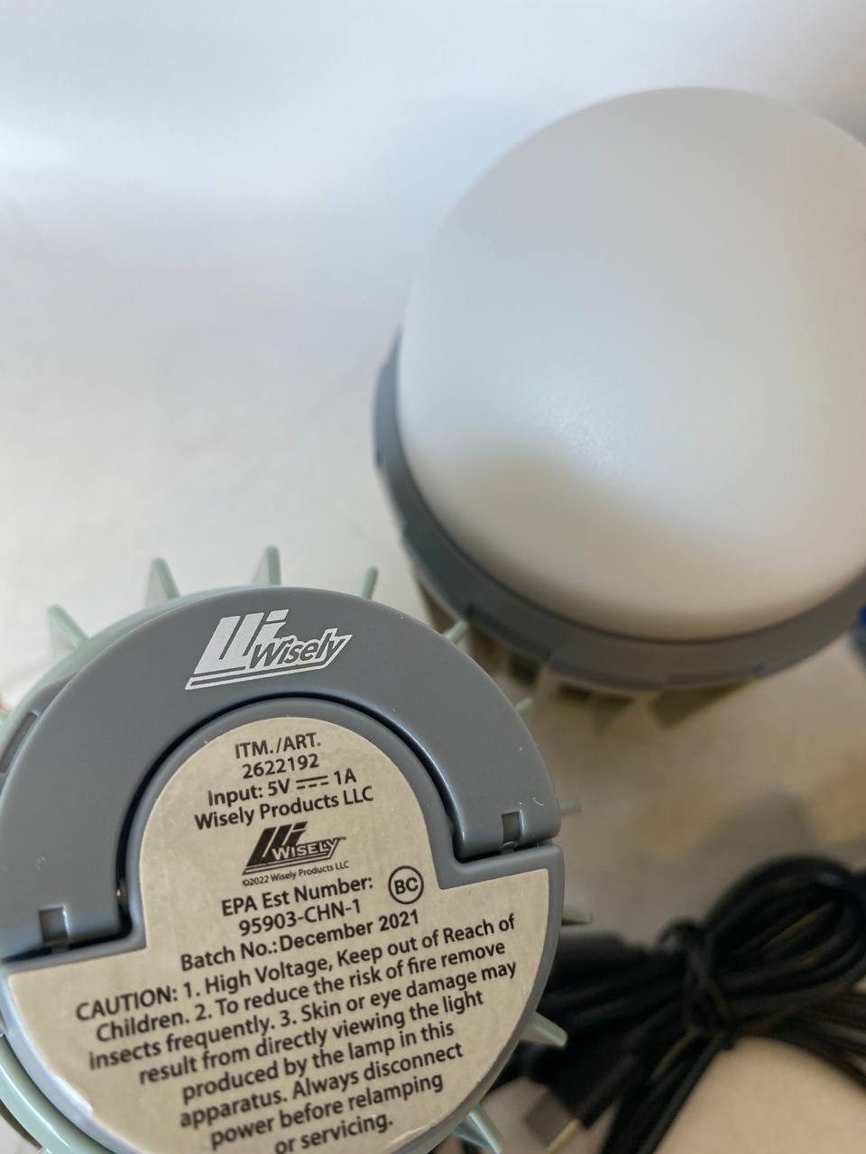 Wisely Outdoor/Indoor Rechargeable Bug Zapper with Builtin LED Lantern