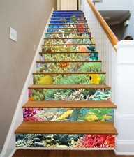 3d Seabed Seaweed Az1250 Stair Risers Decoration Mural Vinyl Wallpaper Kay