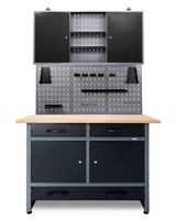 Ondis24 Werkstatt Set Plus 120 Cm Werkbank Metall Werkzeugschrank Lochwand Haken