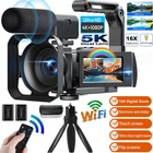 5K Camcorder Video Camera, 56MP Dual Lens Cam WiFi IR Night Vision w/ Tripod Mic
