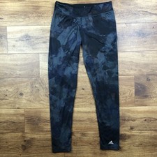 Adidas Women Sz S Black Multicolor Abstract Print Leggings Climalite Pants
