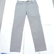 89th & Madison Pants Womens 12 Black White Printed Stretch Pockets Straight Leg