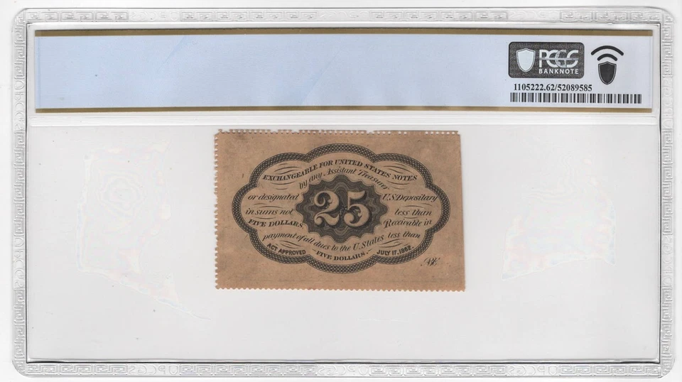 25c 1st Issue Fractional Fr#1279 CU-62 PPQ - Image 2 of 2