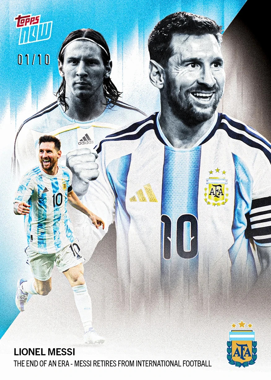 Lionel Messi 2026 Argentina Topps Now Chance @ 1/1 Auto PRESALE view 5