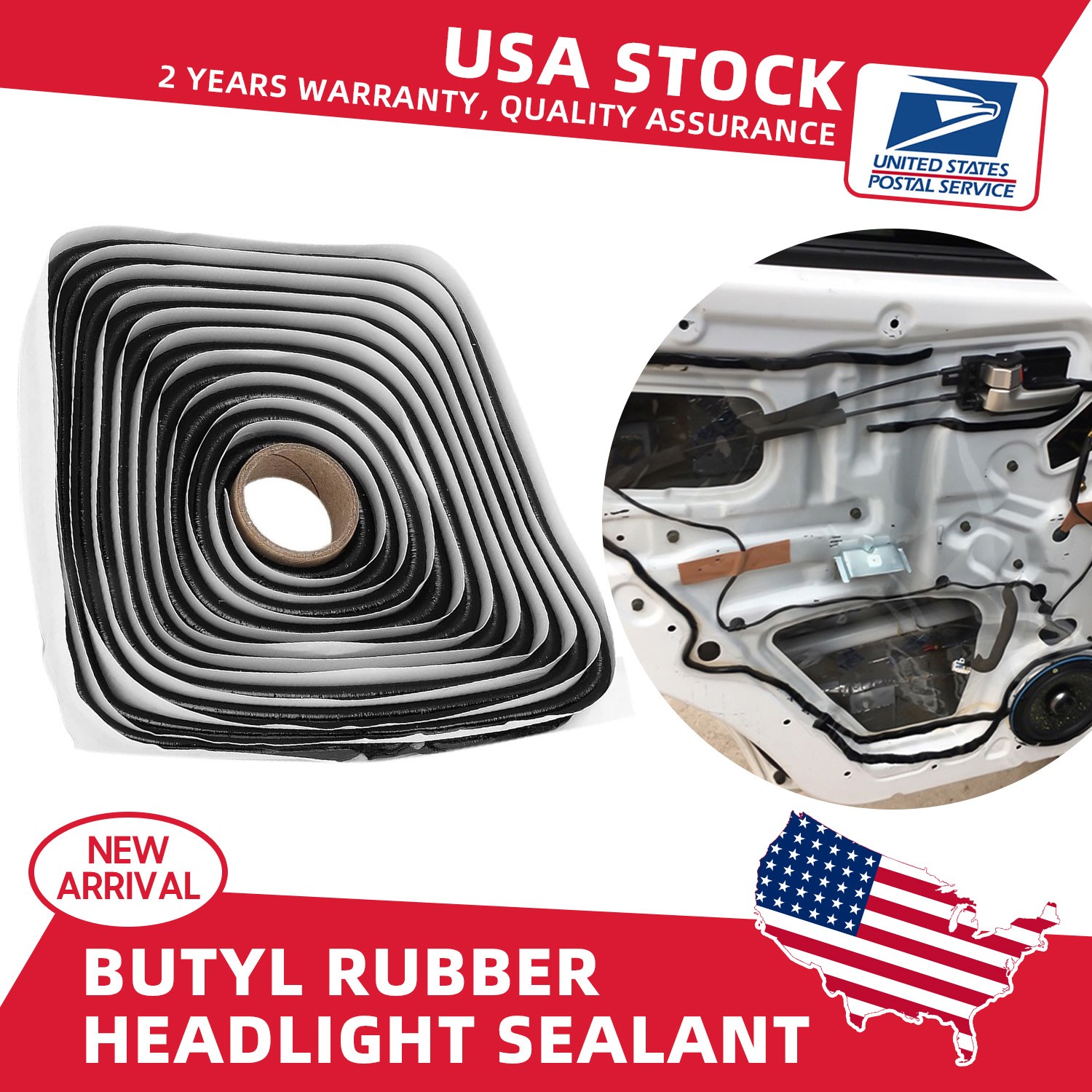 Butyl Rubber Tape Sealant Caulk for Car RV Truck Marine Window Door Windshield