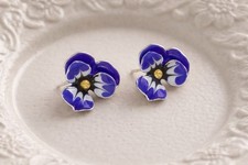 Orecchini Pansy argento fiore