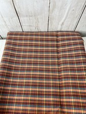 Plaid Harvest Orange Teal Yellow Cotton Fabric 1.5 Yards 44 Wide Unbranded