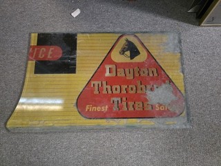 Insegna Servizio Vetro Pneumatici Thorobred Dayton Vintage Originale 1960