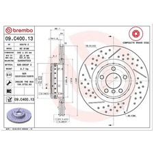 2x Brembo Scheibenbremse hinten 26256111