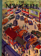 1938 New Yorker June 18 White Plains Train depot and shuttles - Karasz 1938 New Yorker June 18 White Plains Train depot and shuttles - Karasz