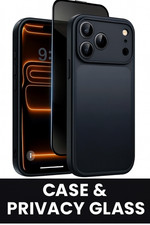 Black Shockproof Case For iPhone 17 Pro Max 16 15 14 and Screen Protector Cover