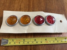 License Plate Fastener Reflectors 2 Amber 2 Red New Old Stock Usa