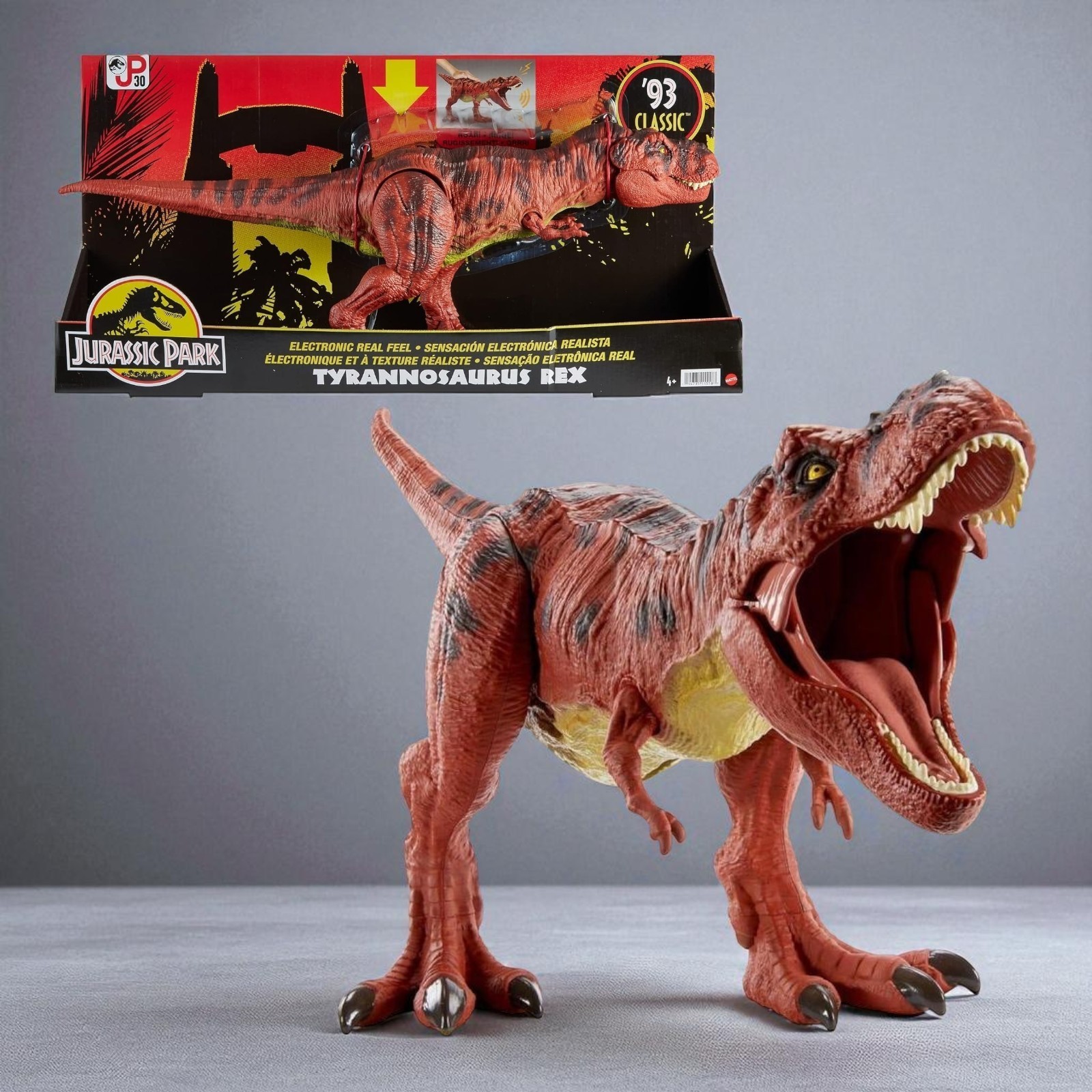 Jurassic Park World Tyrannosaurus Rex Dino || 93 ́ Classic Real Feel / Mattel NUEVO